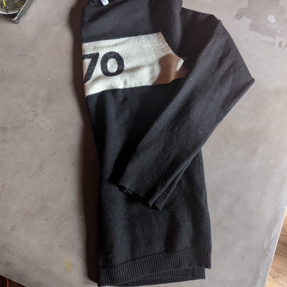 Bella Freud - 1970 Jumper - Black and White Crewneck Sweater - Picture 3 of 16